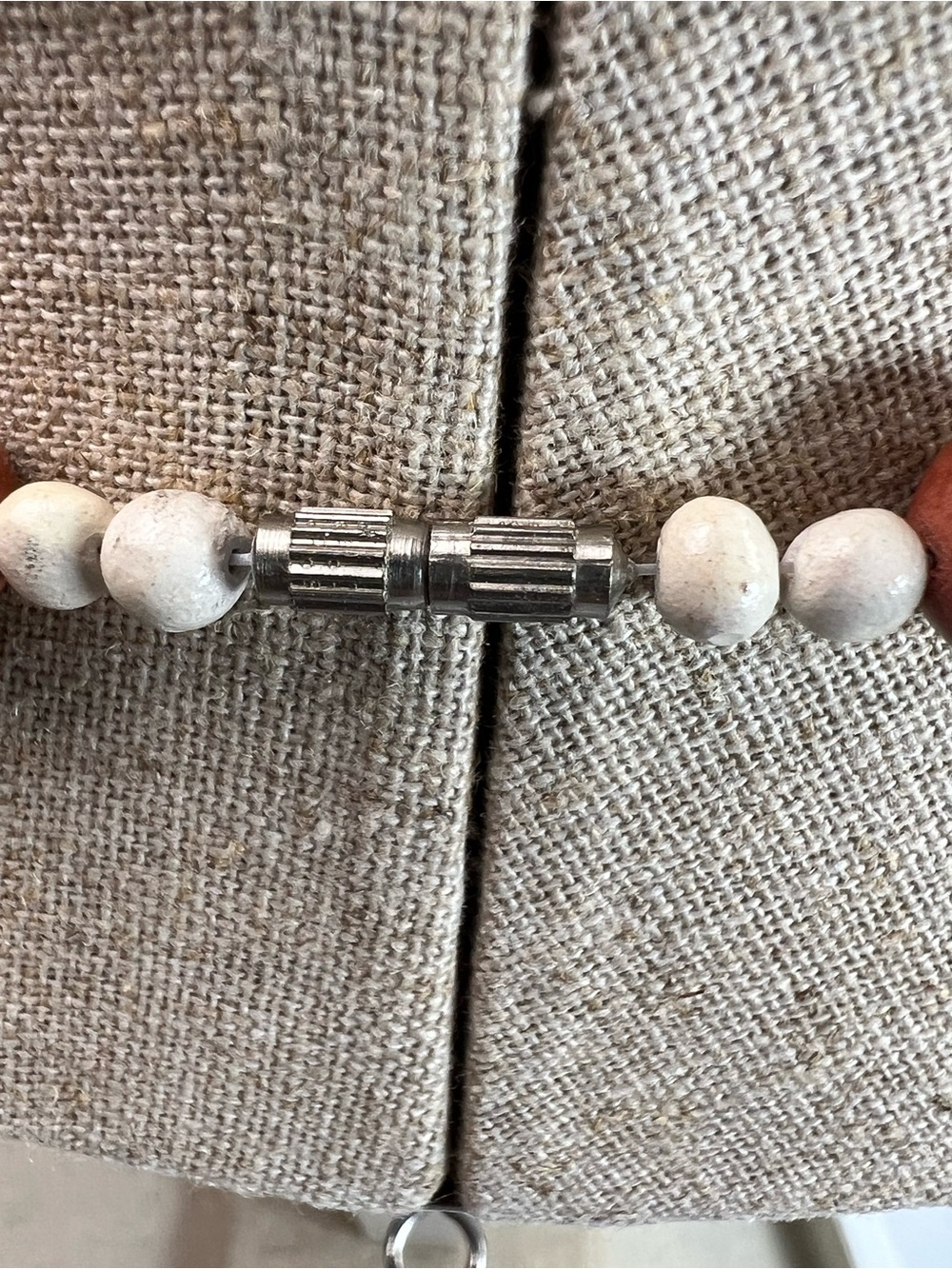 Vintage Terracotta Colored Floral Bead Necklace - Picture 7 of 11